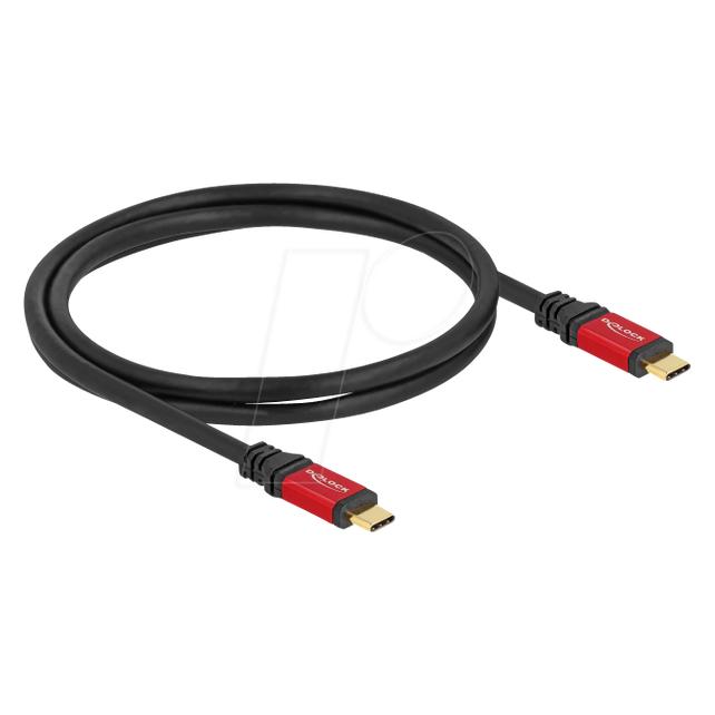 Delock USB 20 Gbps Kabel USB Type-C Stecker zu Stecker PD 3. (0.80 m, USB 4, 100 W) (80652)