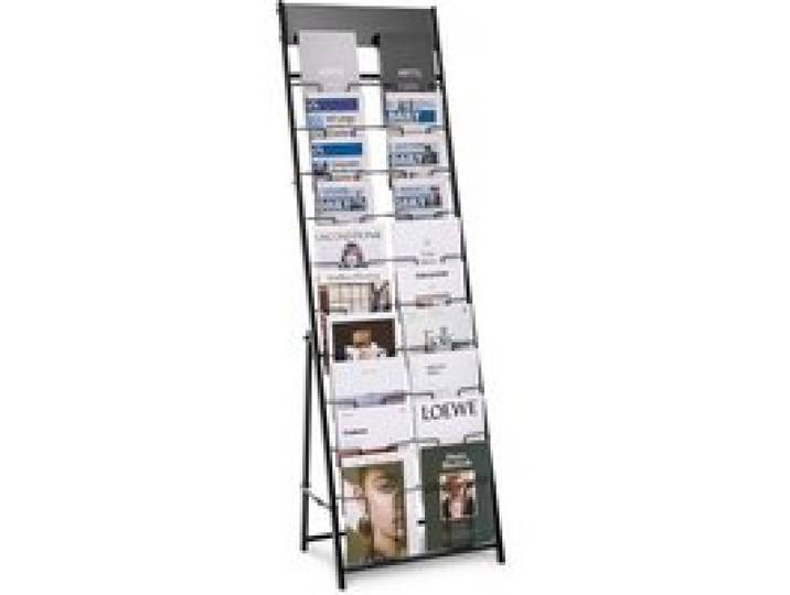 VEVOR Prospektständer Zeitschriftenständer mit 20 Taschen, Literaturständer Kataloghalter Schrägsteller aus Metall, Buchständer Bodenaufsteller für Messe Büroshows Ausstellung, Displayständer