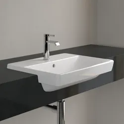 Villeroy und Boch Avento Vorbauwaschtisch 4A0655R1 550 x 440 x 145 mm, mit Überlauf, Weiß Alpin CeramicPlus
