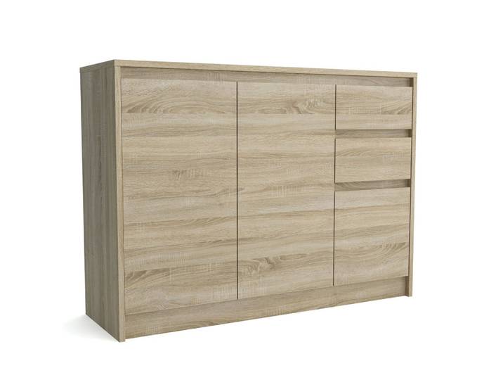 KOMMODE ASTORRE 113/82/35 cm mit 2 Schubladen 3 Türen Sonoma Eiche
