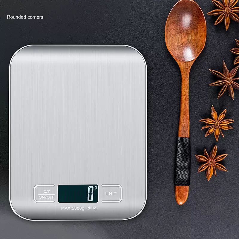 INF Küchenwaage, elektronische Waage, wiederaufladbar, ABS 5kg/1g