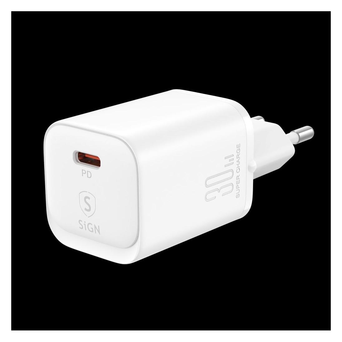 SIGN Single-Port Charger, 30W - White (30 W) (SN-TCF07W)