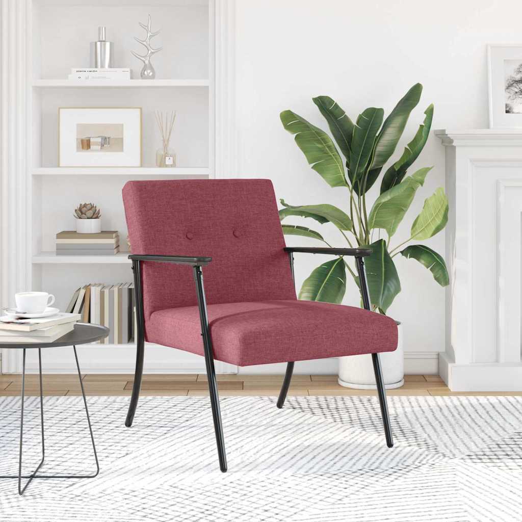 vidaXL fauteuil Bordeaux tissu