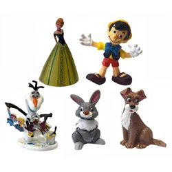 Bullyland Disney Figuren 5er-Set (Pinocchio, Klopfer, Strolch, Anna, Olaf)