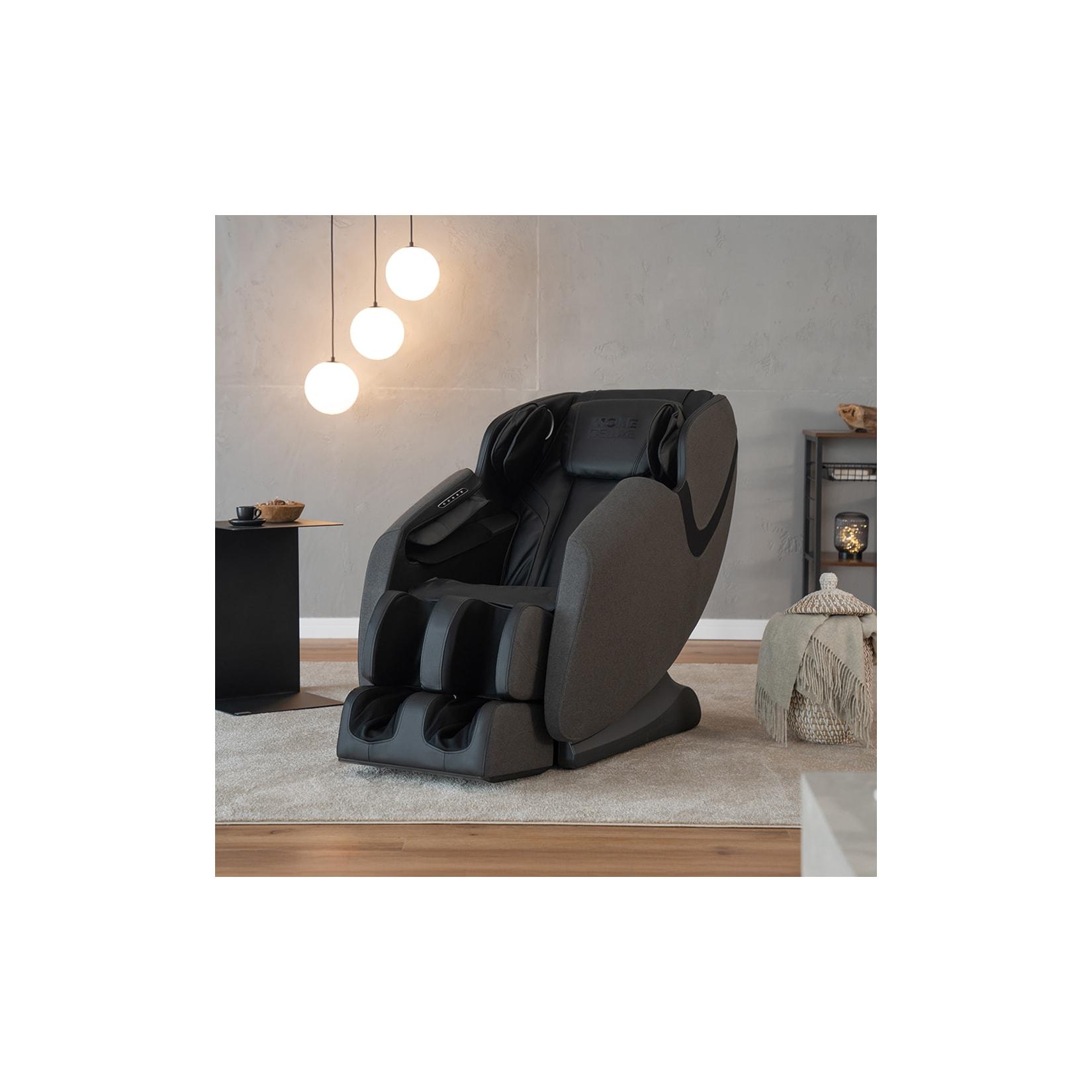 HOME DELUXE Massagesessel MARINO mit Premium Webstoffpolsterung - Hellgrau