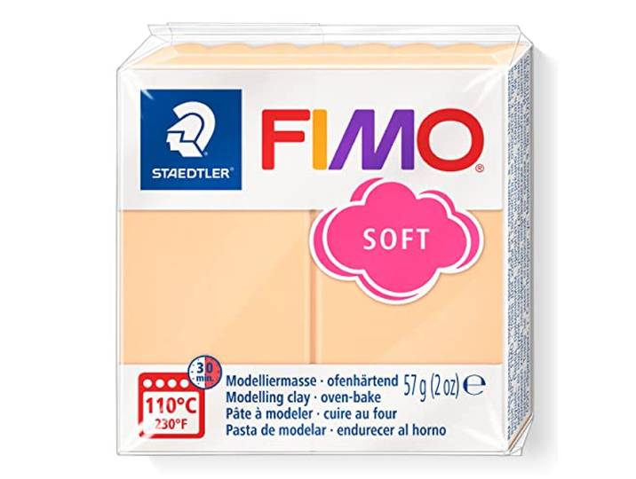 Staedtler FIMO Soft kneedmassa, extreem zacht, ovenhardend voor beginners en kunstenaars, pastelbrood perzik, 57 gram, 8020-405