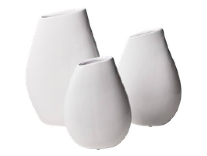 Set de 3 vases décoratifs blancs en céramique Billie