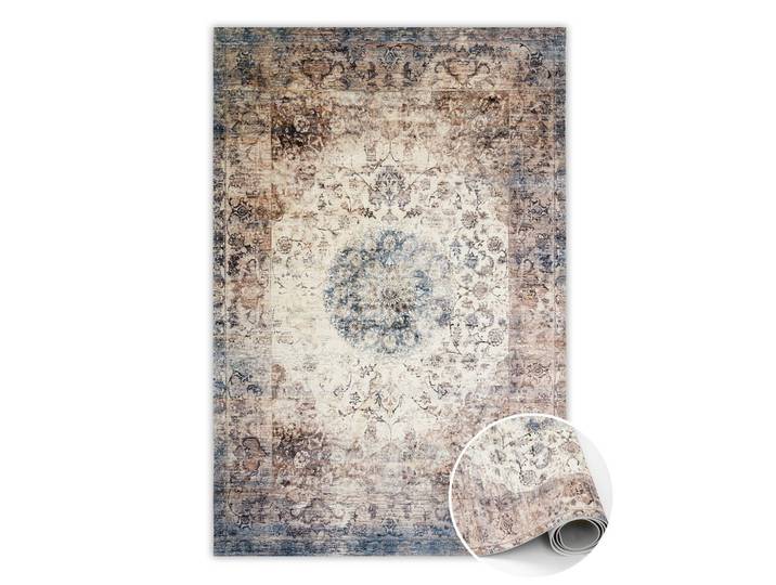 Tulup Vinyl Teppich 120x180 cm Persische Geometrie, Beige, Kunststoff, Rechteckig, 120x180 cm, Teppiche und Böden, Teppiche, Outdoorteppiche