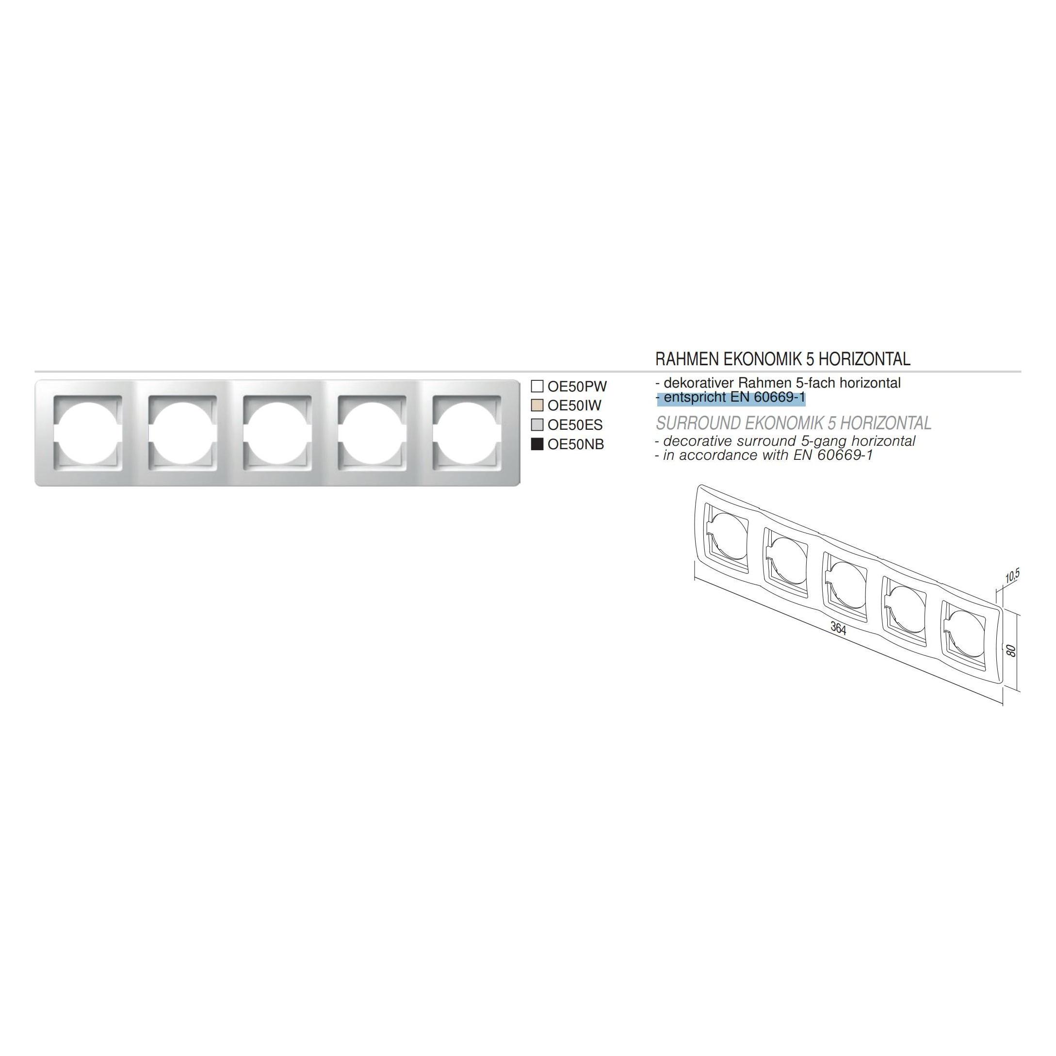 TEM Serie Ekonomik COVER PLATE EKONOMIK 4 HORIZNB (OE50NB-U)