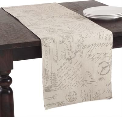 Saro Lifestyle Old Fashioned Script Print Design Table Runner