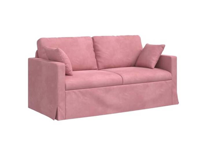 Coespram Modulares 2-Sitzer Sofa Rosa 158x78x80 cm Samt Couch Modulares Zweiersofa mit Samtbezug und Holzarmlehnen für flexibles Wohnen im Wohnzimmer oder Schlafzimmer.
