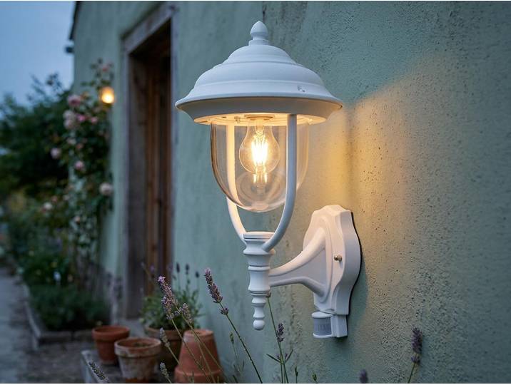 Konstsmide Parma Bewegungsmelder weiß lackiertes Aluminium, klares Acrylglas 7235-250