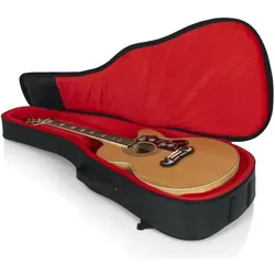Gator Black Transit Bag For Jumbo Acoustics, Instrumententasche + Koffer, Rot, Schwarz