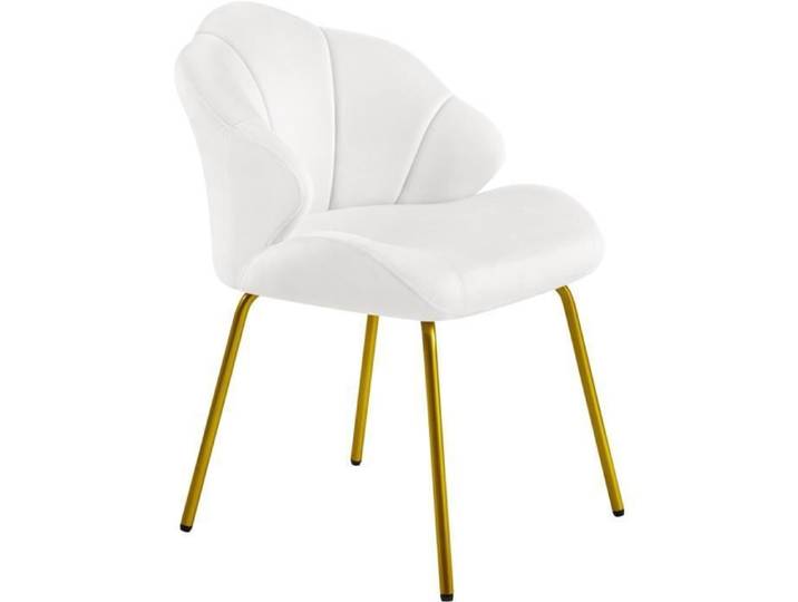 Yaheetech Fauteuil de Salon Moderne Design Coquillage Chaise de Chambre à Coucher Blanc