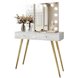 SCHMINKTISCH SIENNA GOLD ELITE mit Spiegel