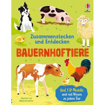 Zusammenstecken und Entdecken: Bauernhoftiere, Gebundene Ausgabe von Abigail Wheatley, Usborne, 978-1-03-570449-1