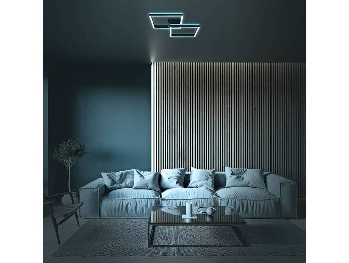 LED-Deckenleuchte Frame Back III 64 x 10 x 64cm Schwarz Kunststoffart: Nylon Material: Metall, Kunststoff Metallart: Eisen Oberfläche Metall: