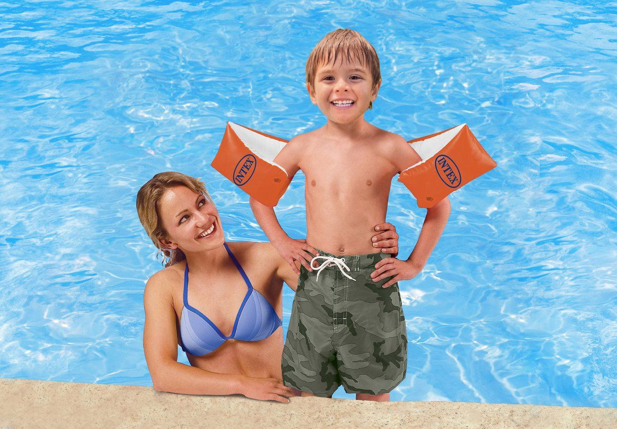 Intex Large Deluxe Zwemarmbandjes - Oranje - 30 x 15 cm