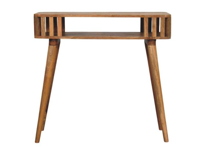 Artisan Furniture Konsolentisch mit Eichenoptik-Finish, 1 offene Ablage, hellbraun., Hellbraun, Holz, Echtholz,Mangoholz, Rechteckig, rund, 85x80x35 cm, Wohnzimmer, Wohnzimmertische, Konsolentische