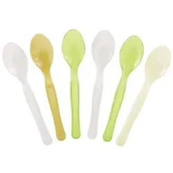 Ekoe Plastic Free Solutions Ekoe Farbige kompostierbare Dessertlöffel 13 cm aus Biopolymer 1 kg (ca. 400 Stück)