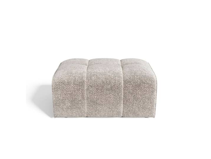 Pouf en velours chenillé beige