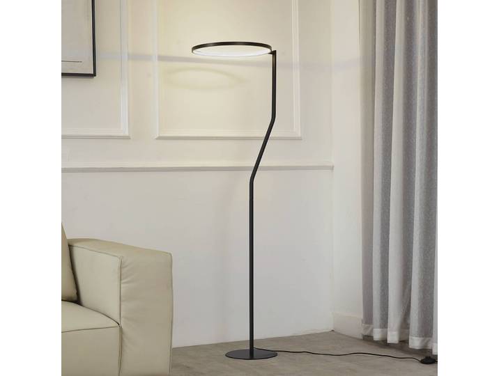 LED Stehlampe Rayon Lindby, schwarz, für Wohn- / Esszimmer, Metall, Modern, LED Stehlampe
