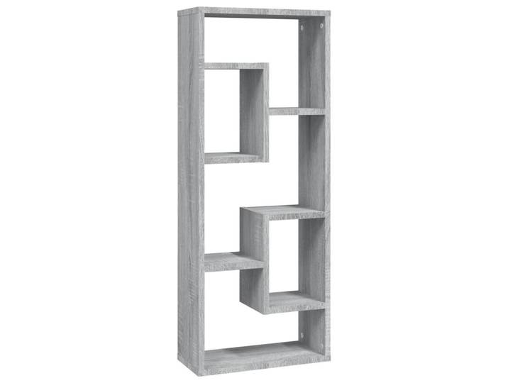 vidaXL Wandregal mit Reichlich Stauraum 36/16/90 cm aus Holzwerkstoff Grau Sonoma Dekor, Silbereichenfarben, Strukturbuche, Rechteckig, 36x90x16 cm, Wohnzimmer, Regale, Wandregale
