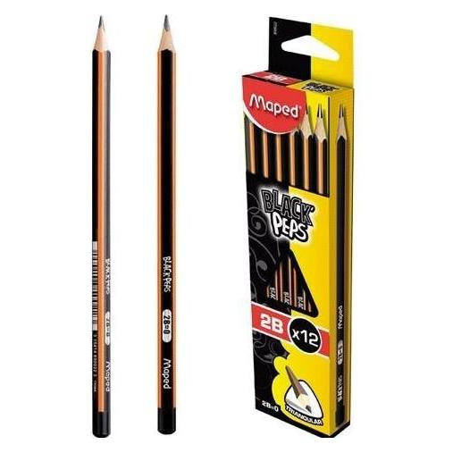 Maped Blackpeps 2B Bleistift (12 Stück) (2.20 mm, 2B, 12x) (M850022)