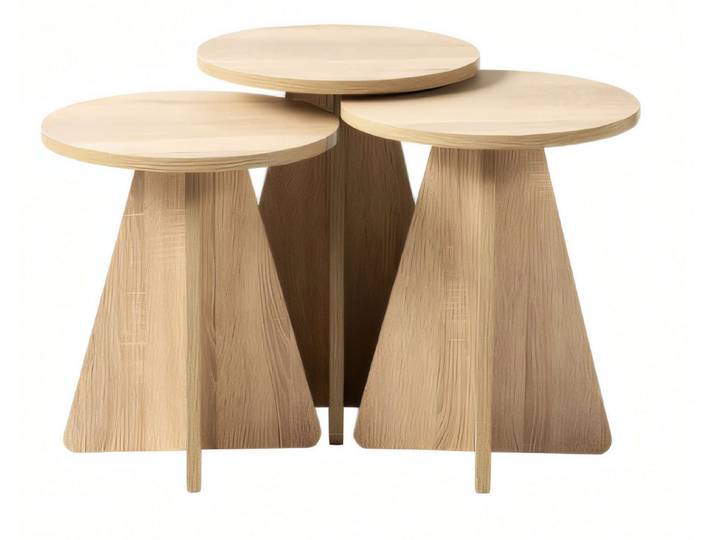 JVmoebel Couchtisch Elegantes Couchtisch-Set aus braunem Holz für modernes Wohnen (Set, Couchtisch, Couchtisch 2, Couchtisch 3), Made in Europe