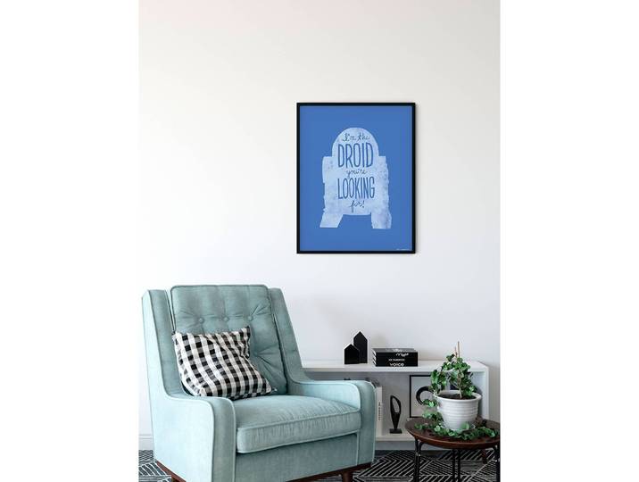 Wandbild Silhouette R2D2 Fotopapier mit seidenmatter Oberfläche und hoher Lichtbeständigkeit Multicolor 50 x 70cm