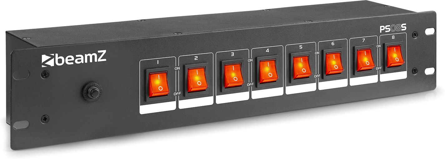 Beamz Ps08s Schalttafel 8-Kanal Schuko-Steckdosen