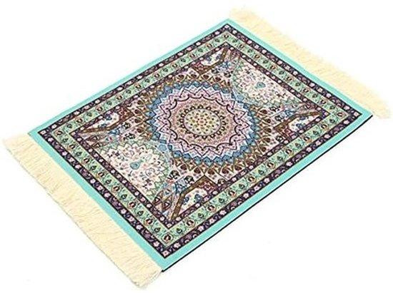 Lichtblauwe Muismat met Perzisch Tapijt Design 28 x 18 cm
