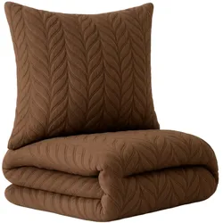Leonado Vicenti Bettwäsche 155x220 cm Braun Winter Plüsch Damast Premium Cashmere Touch geprägtes Design Blumen mit Reißverschluss extra warm flauschig