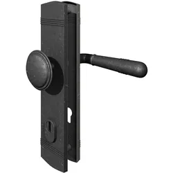 MS Beschläge Antik Grauer Schutzbeschlag Türbeschlag Stahleinlage Knopf / Drücker DIN 8/72