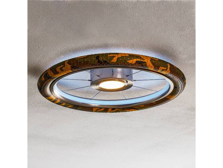 Evotec LED Deckenlampe Wheel, dimmbar, alu / grau / zink, für Wohn- / Esszimmer, Aluminium, LED Deckenleuchte