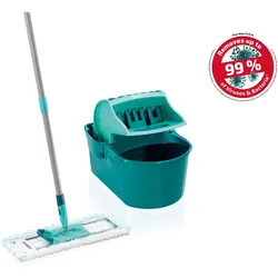 Leifheit Set Wischtuchpresse Profi Compact mit Bodenwischer, Reinigungsutensil, Türkis