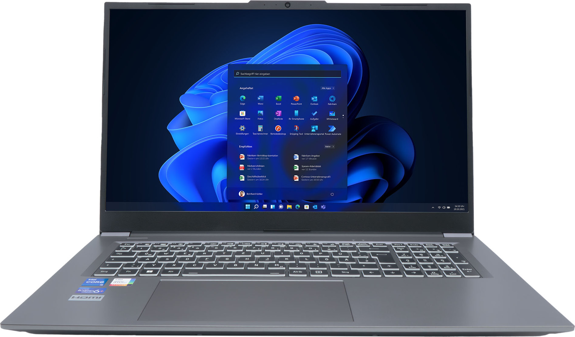 TERRA MOBILE 1717R (Dunkelgrau, 17,3" Full-HD, Intel Core i5 1334U, 8 GB RAM, 1 TB SSD) mit Windows 11 Pro & Office 2024 Pro