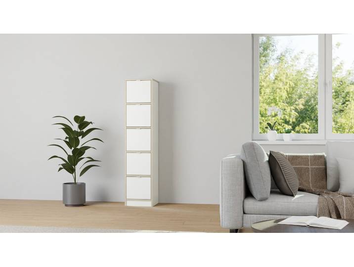35 cm breiter Apothekerschrank Premium Dekore Weiß Multiplex Kante