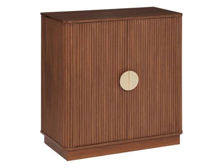 Atmosphera - Wany Buffet – 2-türiges Aufbewahrungsmöbel mit 1 Einlegeboden – Holzoptik in Walnussoptik und Goldfarbene Stahlgriffe – Modernes und Elegantes Design – 80 x 40 cm