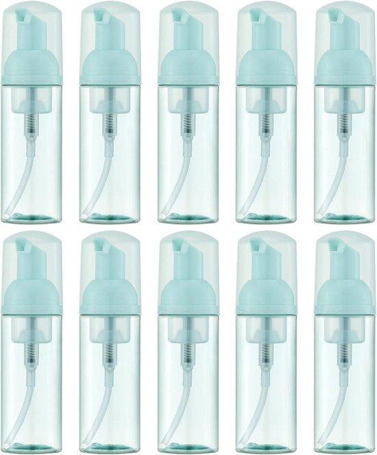 Set van 10 kunststof slangklempompen in groen, turquoise en transparant