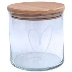 Wunderle Glasdose Herz - braun|transparent