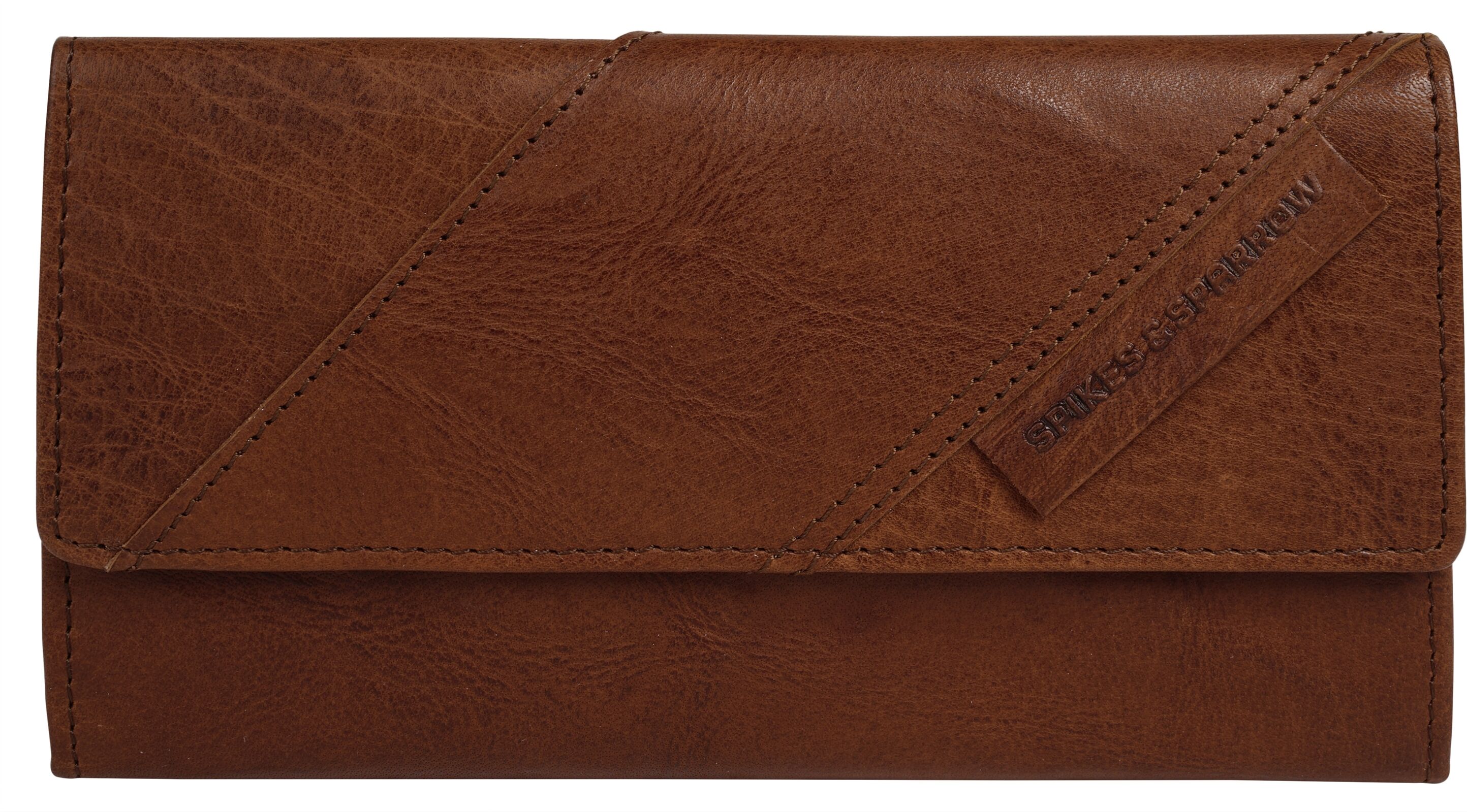 Geldbörse SPIKES & SPARROW "SPIKES & SPARROW Damen echt Leder", Damen, braun (cognac), Leder, Kleinlederwaren Geldbörse, echt Leder cognac Einheitsgröße