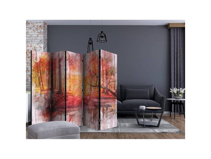Paravent Autumnal Forest Vlies / Buche Rot 225 x 172cm