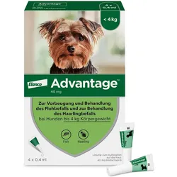 ADVANTAGE 40 Lösung f.Hunde bis 4 kg 4 St