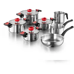 KOPF Topfset Nelo (11-teilig, Edelstahl, Induktion, mit intelligenter Abgießhilfe)