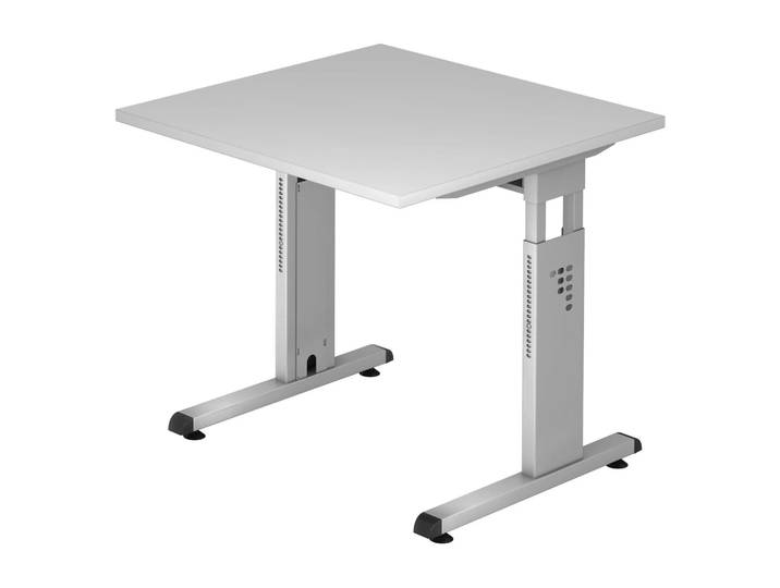 MEGA 8 S Schreibtisch 80 x 80 höhenverstellbar Grau/Silber