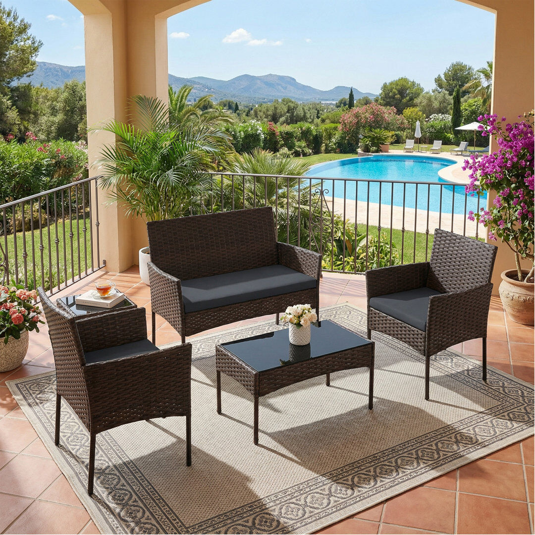 17 Stories Almandine Garden Furniture Sets Brown