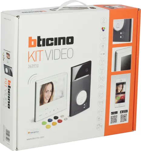 Bticino FLEX VIDEO L3000 BLACK + X13E Video-Sprechanlagen-Set WLAN Video-Inneneinheit, Außeneinheit Schwarz, Weiß