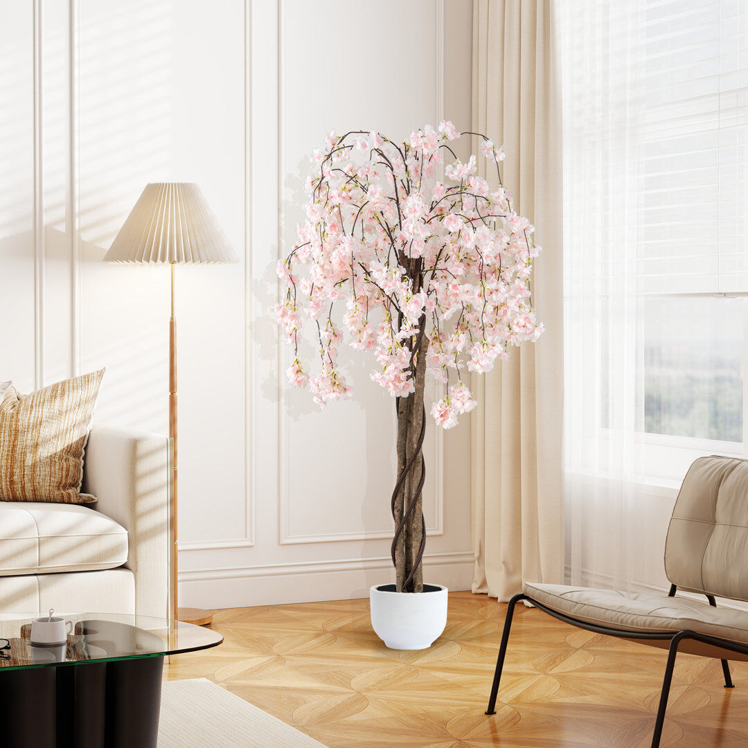 Ophelia & Co. 163 cm H Faux Tree Plant Pink;White 163cm H X 17cm W X 17cm D