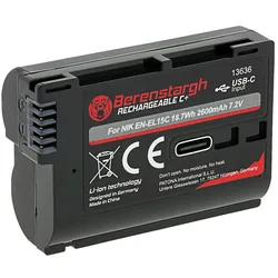 Berenstargh Akku Nikon EN-EL15C 2400mAh USB-C Input (Kamera Akku), Kamera Stromversorgung, Schwarz